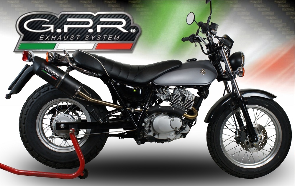 Exhaust compatible with Suzuki Rv 200 Van Van 2016-2017, Furore Nero, Homologated legal slip-on exhaust including removable db killer, link pipe and catalyst 