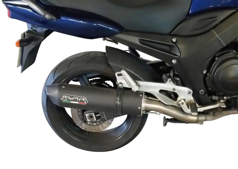 Exhaust compatible with Yamaha Tdm 900 2002-2014, Furore Nero, Dual Homologated legal slip-on exhaust including removable db killers, link pipes and catalysts 