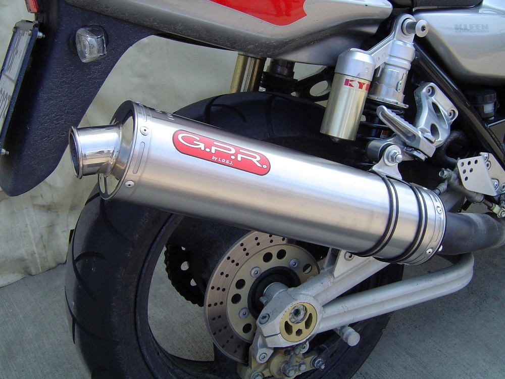 Exhaust compatible with Kawasaki Zrx-1200 2002-2008, Inox Tondo, Homologated legal bolt-on silencer including removable db killer 