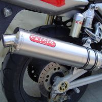 Exhaust compatible with Kawasaki Zrx-1200 2002-2008, Inox Tondo, Homologated legal bolt-on silencer including removable db killer 