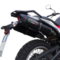 Exhaust compatible with Husqvarna TERRA - STRADA TR 650 2013-2015, Furore Nero, Dual Homologated legal slip-on exhaust including removable db killers and link pipes 