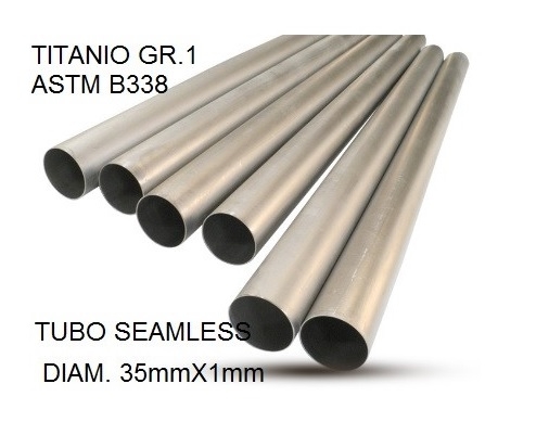 Exhaust compatible with Cafè Racer Cafè Racer 1-, Tubo titanio seamless D. 35mm X 1mm L.1000mm, 