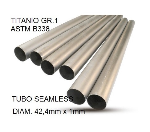 Exhaust compatible with Cafè Racer Cafè Racer 1-, Tubo titanio seamless D. 42,4mm X 1mm L.1000mm, 