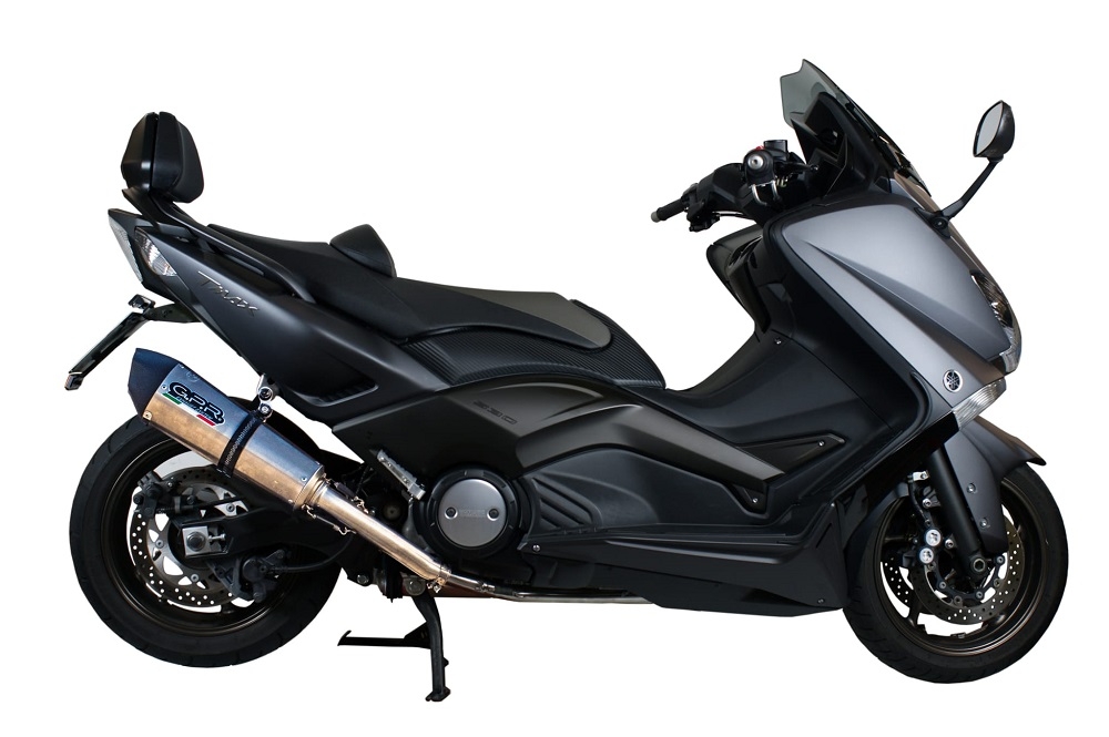 Exhaust compatible with Yamaha T-Max 500 2001-2011, Gpe Ann. titanium, Homologated legal full system exhaust, including removable db killer 