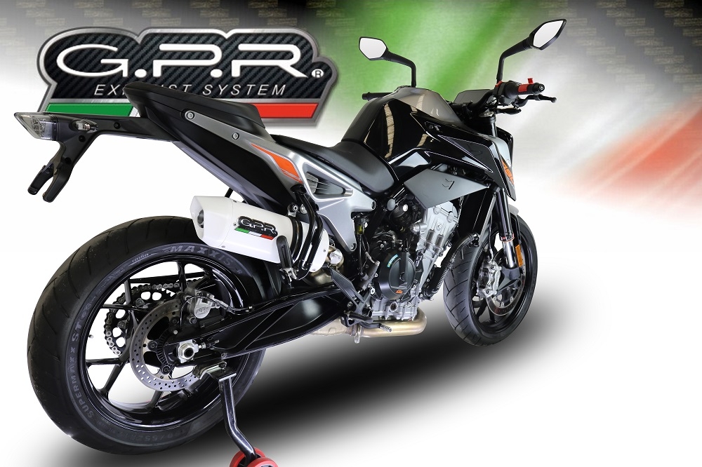 Exhaust compatible with Ktm Duke 790 2021-2024, Albus Evo4, Homologated legal slip-on exhaust including removable db killer and link pipe 