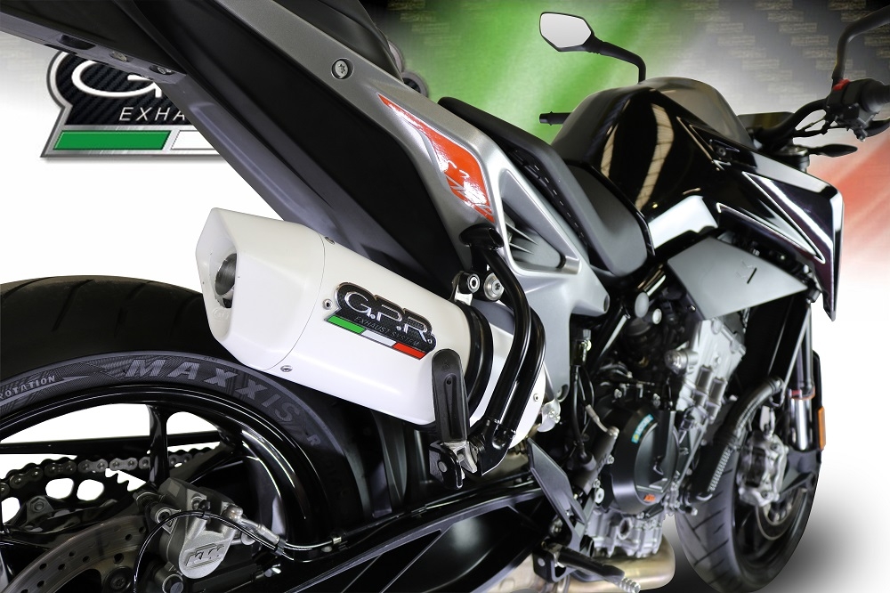 Exhaust compatible with Ktm Duke 790 2021-2024, Albus Evo4, Homologated legal slip-on exhaust including removable db killer and link pipe 