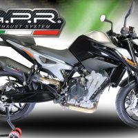 GPR exhaust compatible with  Ktm Duke 790 2021-2024, GP Evo4 Black Titanium, Homologated legal slip-on exhaust including removable db killer and link pipe 