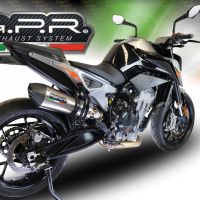 Exhaust compatible with Ktm Duke 790 2021-2024, GP Evo4 Titanium, Homologated legal slip-on exhaust including removable db killer and link pipe 