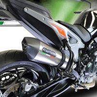 Exhaust compatible with Ktm Duke 790 2021-2024, GP Evo4 Titanium, Homologated legal slip-on exhaust including removable db killer and link pipe 