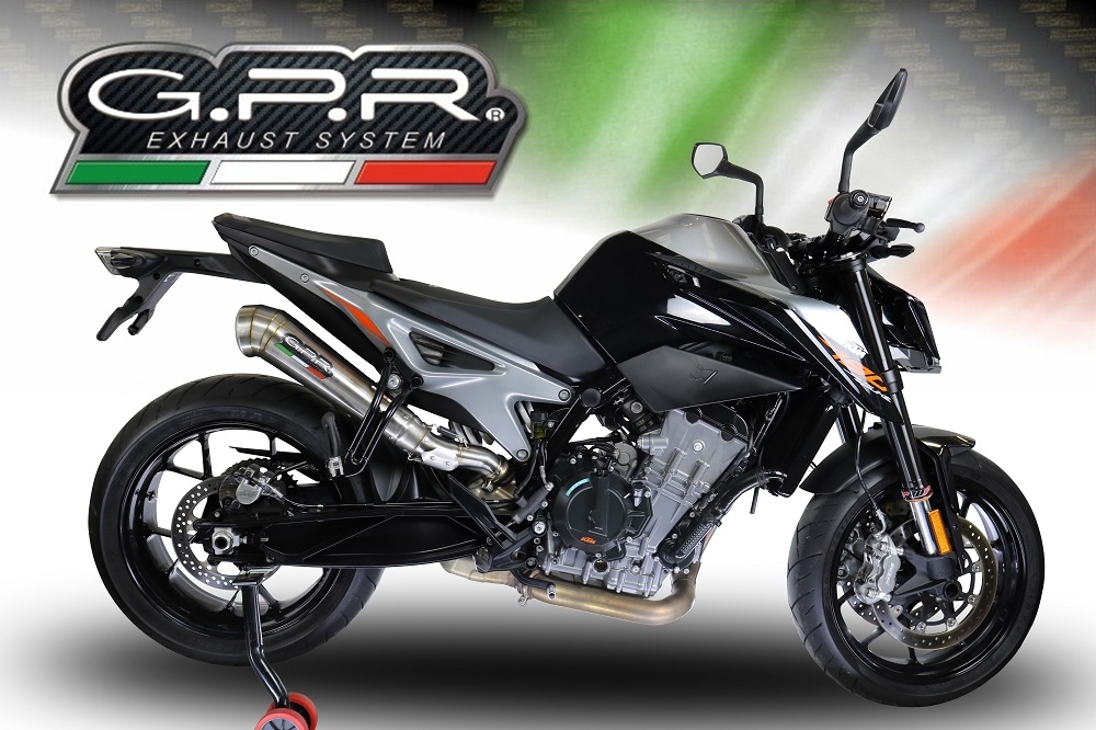 Exhaust compatible with Ktm Duke 790 2021-2024, Powercone Evo, Homologated legal slip-on exhaust including removable db killer and link pipe 