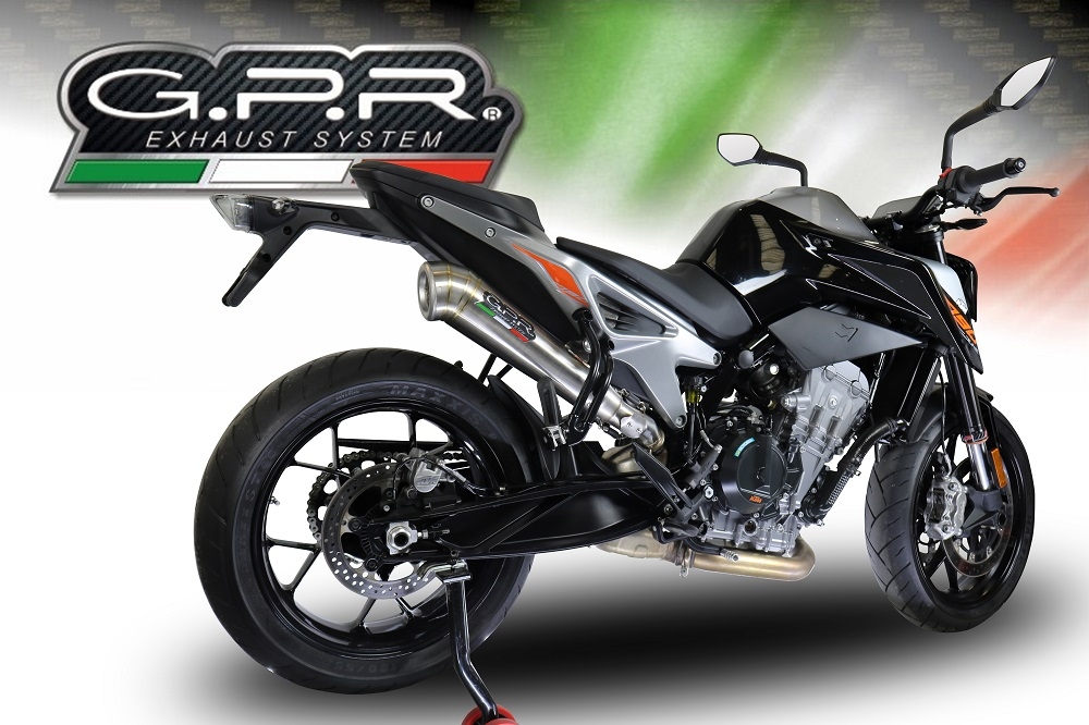 Exhaust compatible with Ktm Duke 790 2021-2024, Powercone Evo, Homologated legal slip-on exhaust including removable db killer and link pipe 