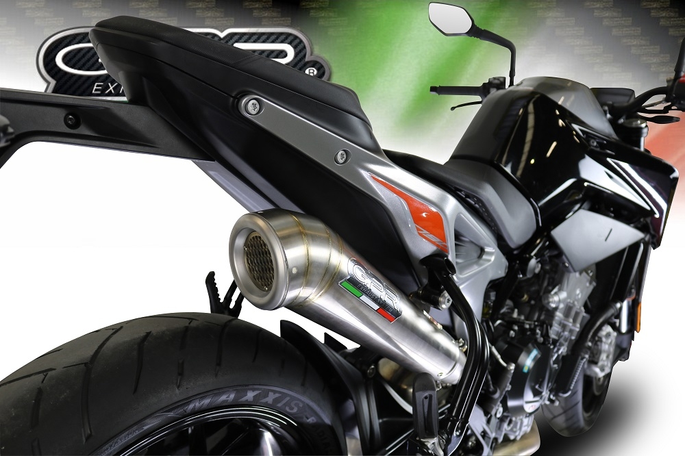 Exhaust compatible with Ktm Duke 790 2021-2024, Powercone Evo, Homologated legal slip-on exhaust including removable db killer and link pipe 