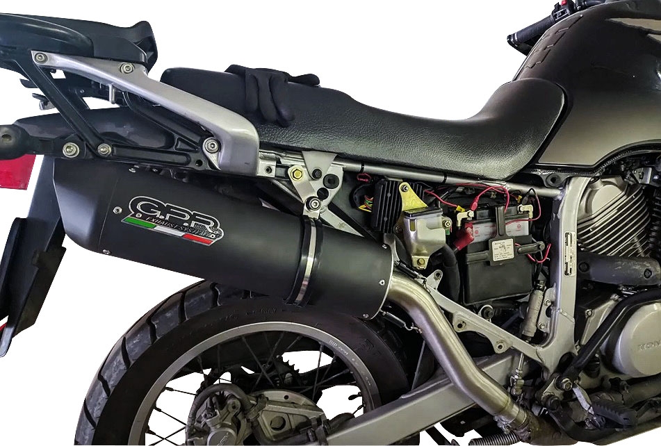 Exhaust compatible with Honda Transalp Xl 600 V 1996-1999, Furore Nero, Homologated legal slip-on exhaust including removable db killer and link pipe 