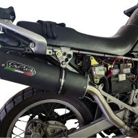 Exhaust compatible with Honda Transalp Xl 600 V 1996-1999, Furore Nero, Homologated legal slip-on exhaust including removable db killer and link pipe 