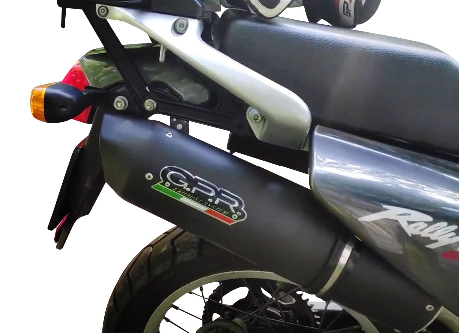 Exhaust compatible with Honda Transalp Xl 600 V 1996-1999, Furore Nero, Homologated legal slip-on exhaust including removable db killer and link pipe 