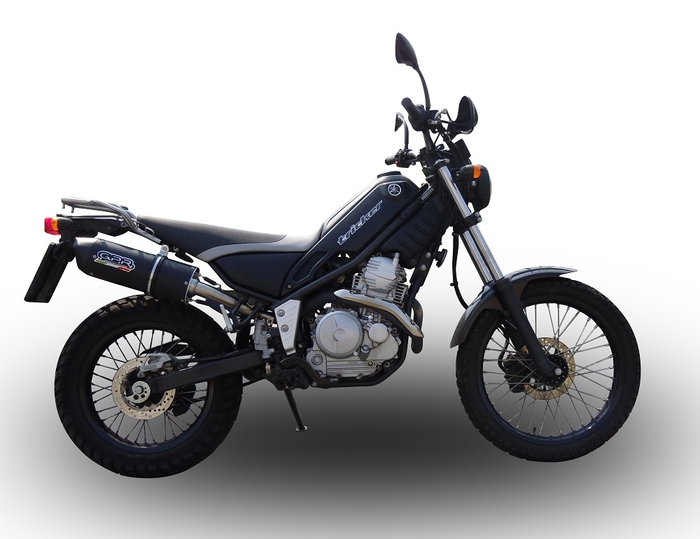Exhaust compatible with Yamaha Tricker 250 2005-2008, Furore Nero, Homologated legal slip-on exhaust including removable db killer and link pipe 