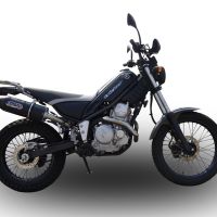 Exhaust compatible with Yamaha Tricker 250 2005-2008, Furore Nero, Homologated legal slip-on exhaust including removable db killer and link pipe 