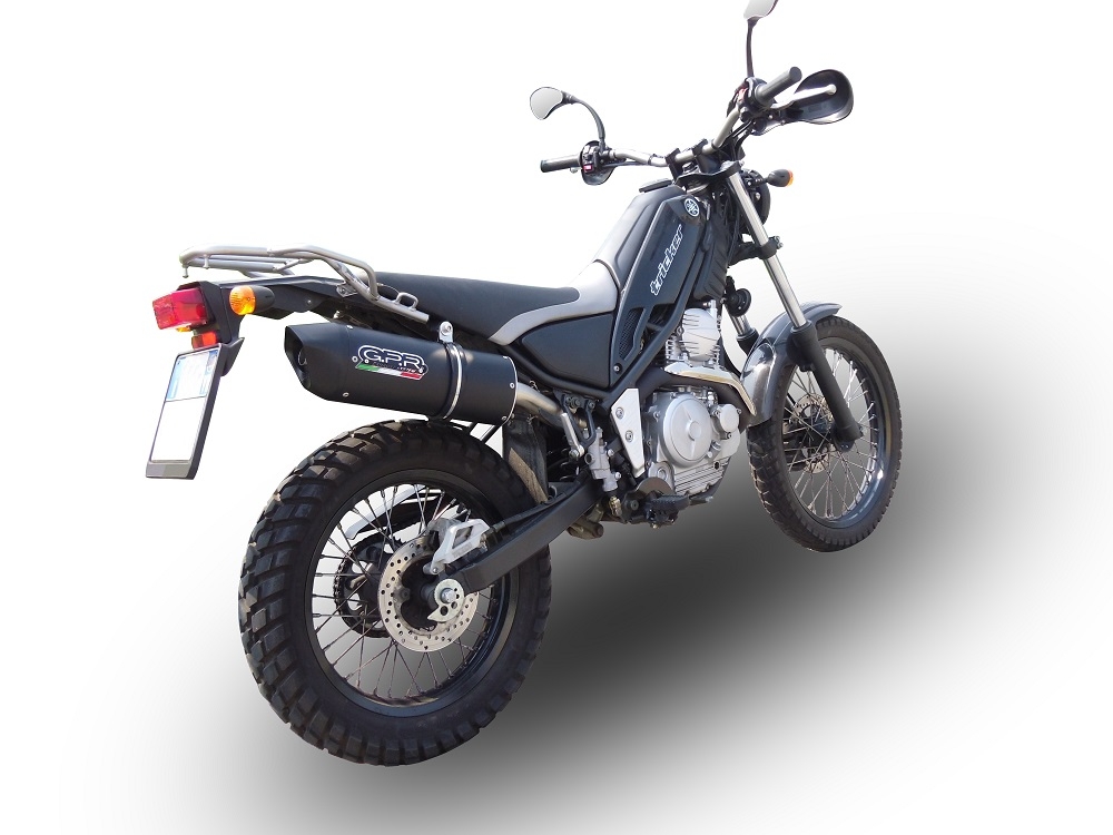 Exhaust compatible with Yamaha Tricker 250 2005-2008, Furore Nero, Homologated legal slip-on exhaust including removable db killer and link pipe 