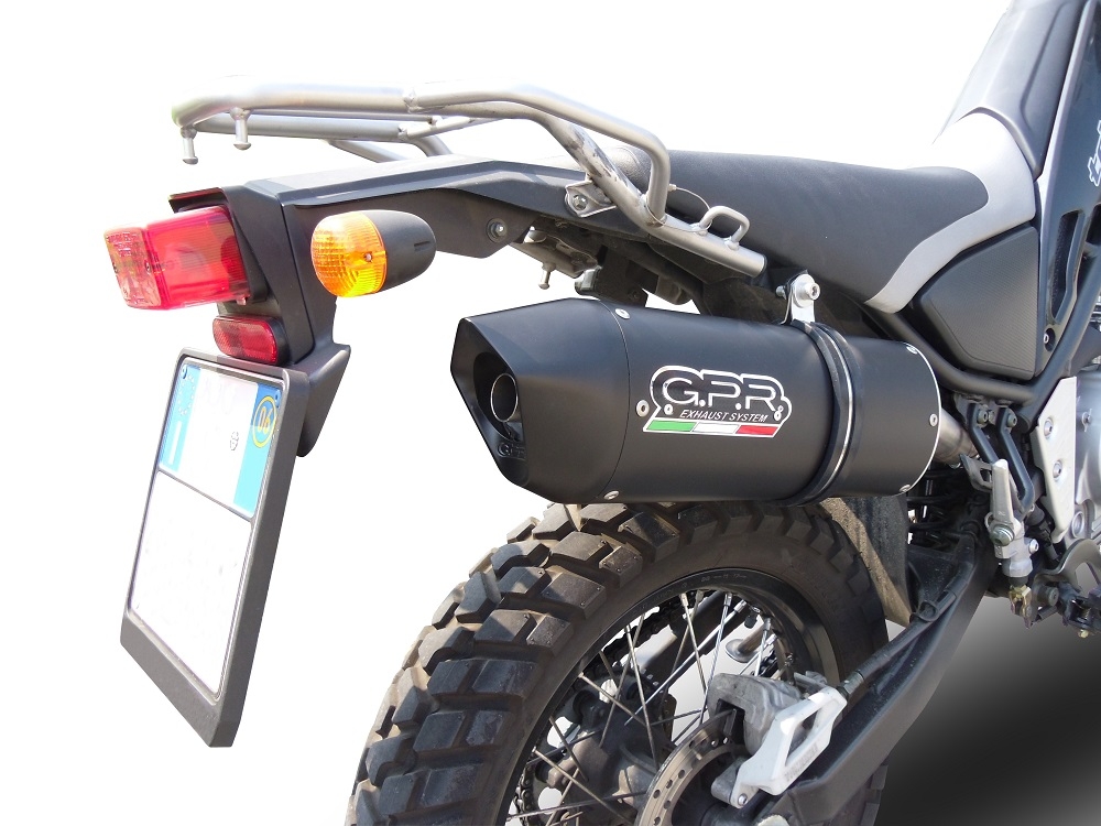 Exhaust compatible with Yamaha Tricker 250 2005-2008, Furore Nero, Homologated legal slip-on exhaust including removable db killer and link pipe 