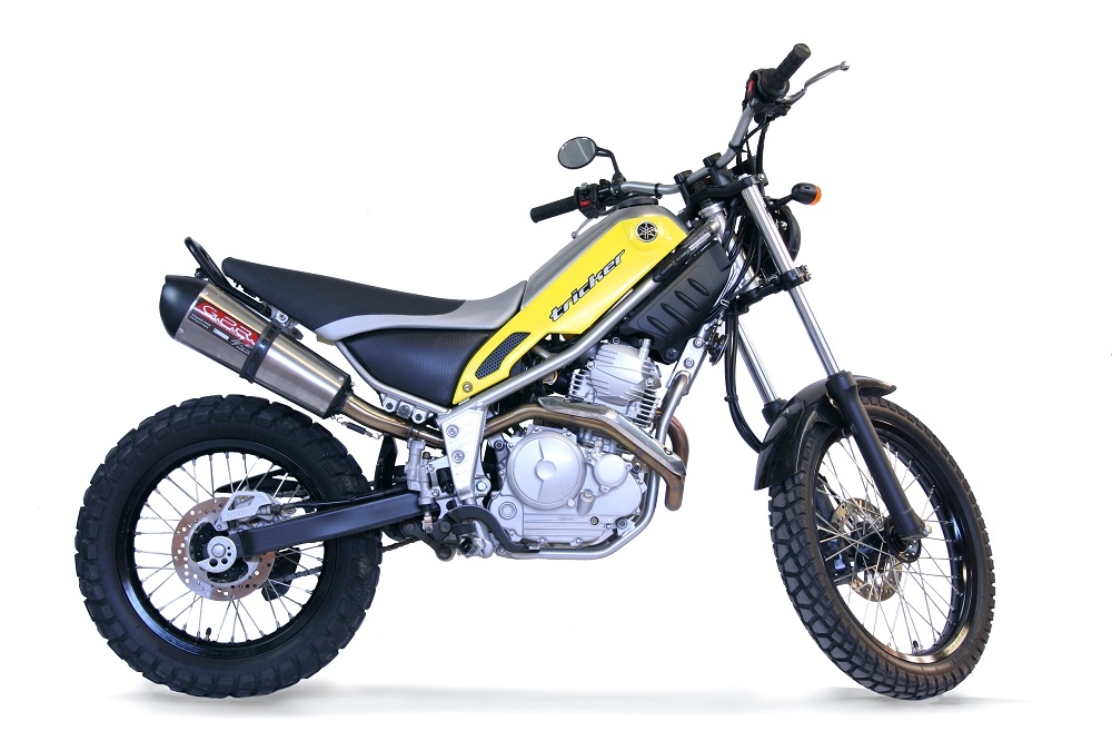 Exhaust compatible with Yamaha Tricker 250 2005-2008, Gpe Ann. titanium, Homologated legal full system exhaust, including removable db killer 