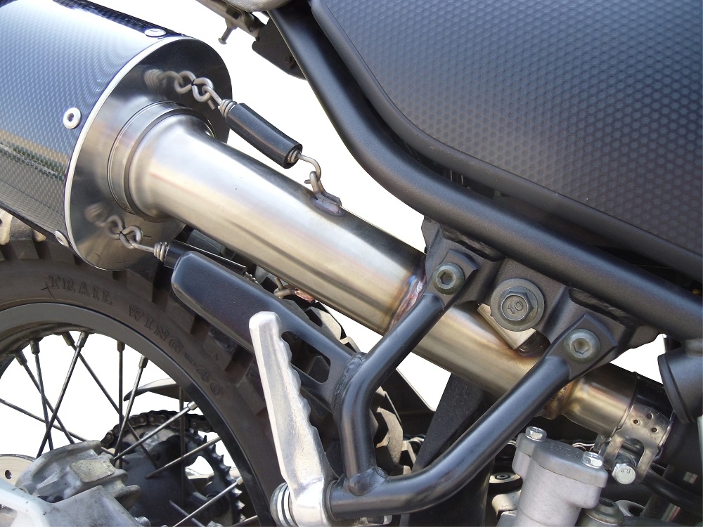 Exhaust compatible with Yamaha Tricker 250 2005-2008, Gpe Ann. Poppy, Homologated legal slip-on exhaust including removable db killer and link pipe 