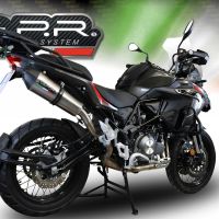 Exhaust compatible with Benelli Trk 502 X 2021-2024, GP Evo4 Titanium, Homologated legal slip-on exhaust including removable db killer and link pipe 