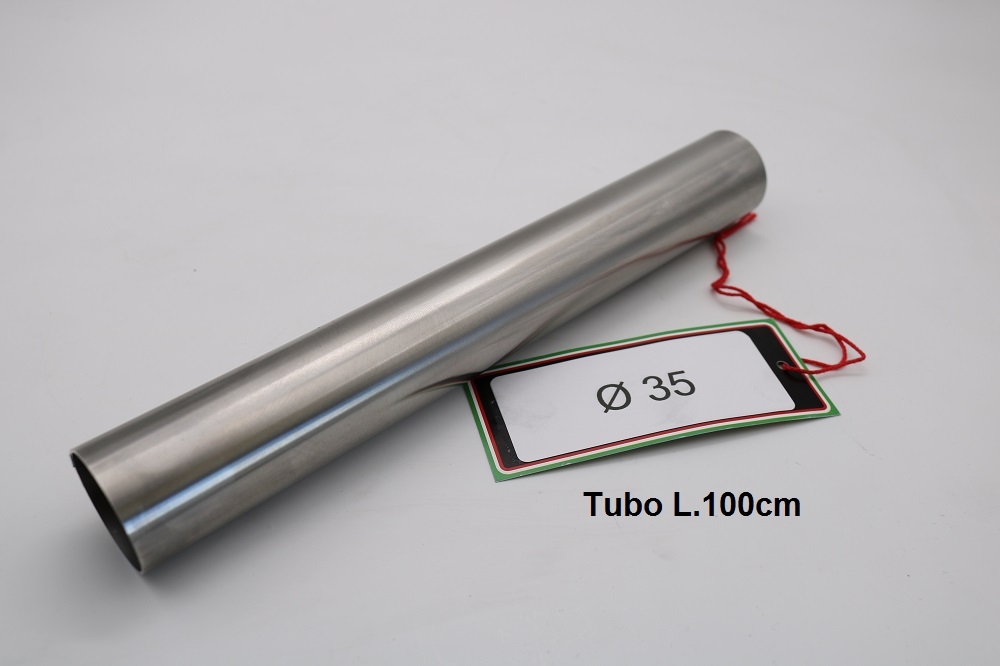 Exhaust compatible with Cafè Racer Cafè Racer 1-, Tubo inox D. 35mm X 1mm L.1000mm, 