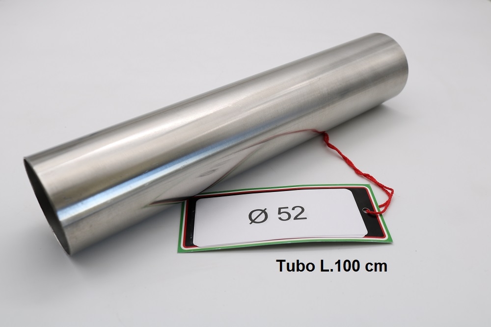 Exhaust compatible with Cafè Racer Cafè Racer 1-, Tubo inox D. 52mm X 1mm L.1000mm, 