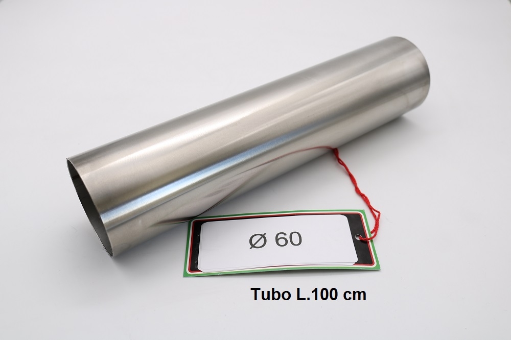 Exhaust compatible with Cafè Racer Cafè Racer 1-, Tubo inox D. 60mm X 1,2mm L.1000mm, 