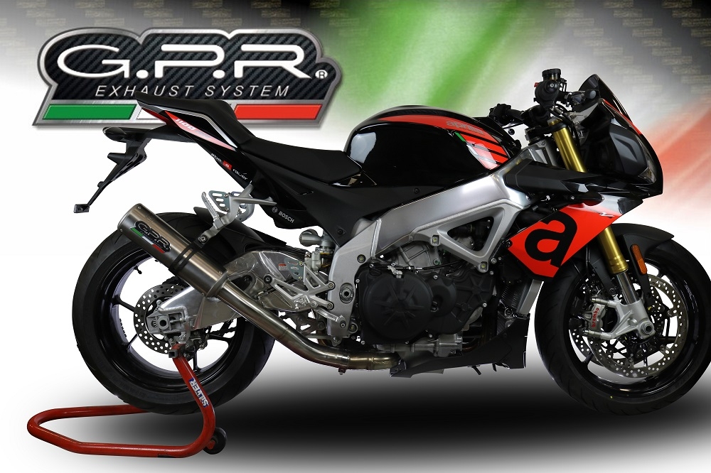 Exhaust compatible with Aprilia Tuono 1100 V4 Rr 2017-2020, M3 Titanium Natural, Homologated legal slip-on exhaust including removable db killer, link pipe and catalyst 