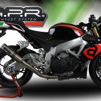 Exhaust compatible with Aprilia Tuono 1100 V4 Rr 2017-2020, M3 Titanium Natural, Homologated legal slip-on exhaust including removable db killer, link pipe and catalyst 