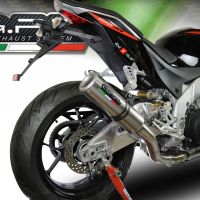 Exhaust compatible with Aprilia Tuono 1100 V4 Rr 2017-2020, M3 Titanium Natural, Homologated legal slip-on exhaust including removable db killer, link pipe and catalyst 