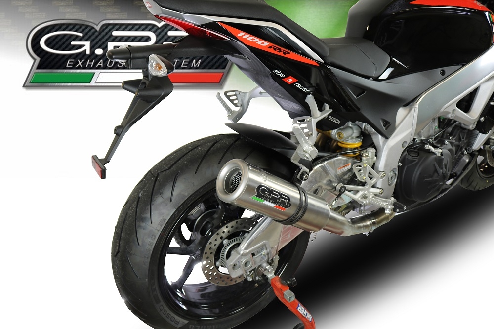 Exhaust compatible with Aprilia Tuono 1100 V4 Rr 2017-2020, M3 Titanium Natural, Homologated legal slip-on exhaust including removable db killer, link pipe and catalyst 