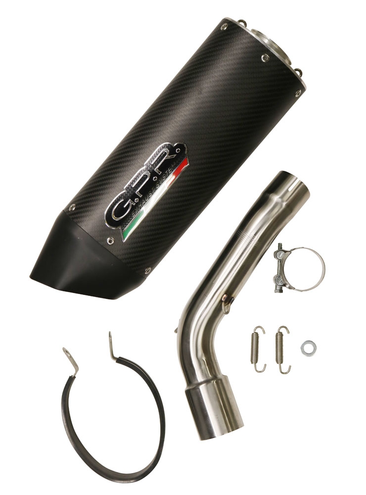 Exhaust compatible with Kawasaki Versys 1000 I.E. 2021-2024, Furore Evo4 Nero, Homologated legal slip-on exhaust including removable db killer and link pipe 