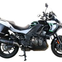 Exhaust compatible with Kawasaki Versys 1000 I.E. 2019-2020, Furore Evo4 Nero, Homologated legal slip-on exhaust including removable db killer and link pipe 