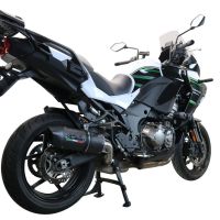 Exhaust compatible with Kawasaki Versys 1000 I.E. 2019-2020, Furore Evo4 Nero, Homologated legal slip-on exhaust including removable db killer and link pipe 