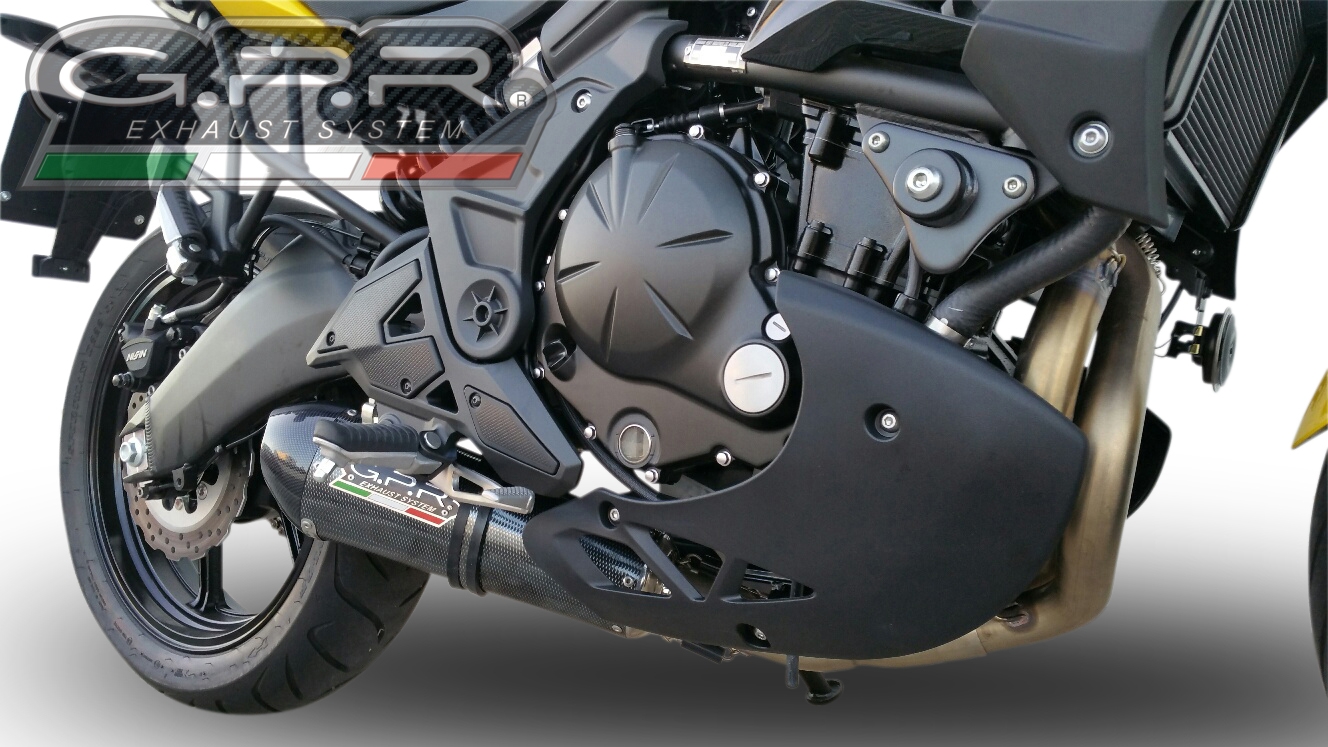Exhaust compatible with Kawasaki Er 6 N - F 2012-2016, Gpe Ann. Poppy, Homologated legal full system exhaust, including removable db killer 