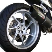 Exhaust compatible with Honda Vfr 1200 F I.E. 2010-2016, Furore Nero, Homologated legal slip-on exhaust including removable db killer and link pipe 