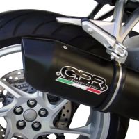 Exhaust compatible with Honda Vfr 1200 F I.E. 2010-2016, Furore Nero, Homologated legal slip-on exhaust including removable db killer and link pipe 