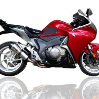 Exhaust compatible with Honda Vfr 1200 F I.E. 2010-2016, Gpe Ann. titanium, Homologated legal slip-on exhaust including removable db killer and link pipe 