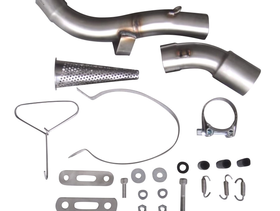 Exhaust compatible with Honda Vfr 1200 F I.E. 2010-2016, Satinox , Homologated legal slip-on exhaust including removable db killer and link pipe 