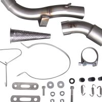 Exhaust compatible with Honda Vfr 1200 F I.E. 2010-2016, Satinox , Homologated legal slip-on exhaust including removable db killer and link pipe 
