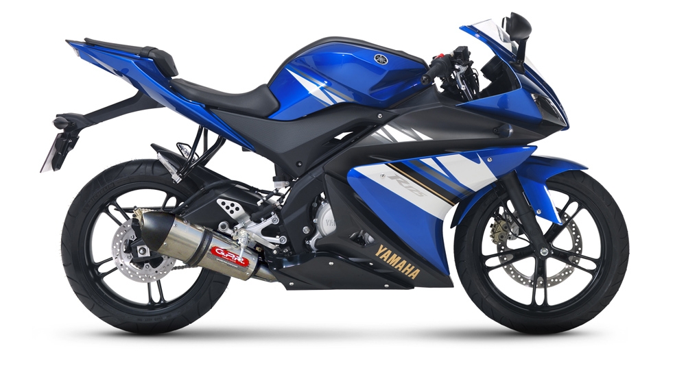 Exhaust compatible with Yamaha Yzf-R 125 2008-2013, Gpe Ann. titanium, Homologated legal full system exhaust, including removable db killer 