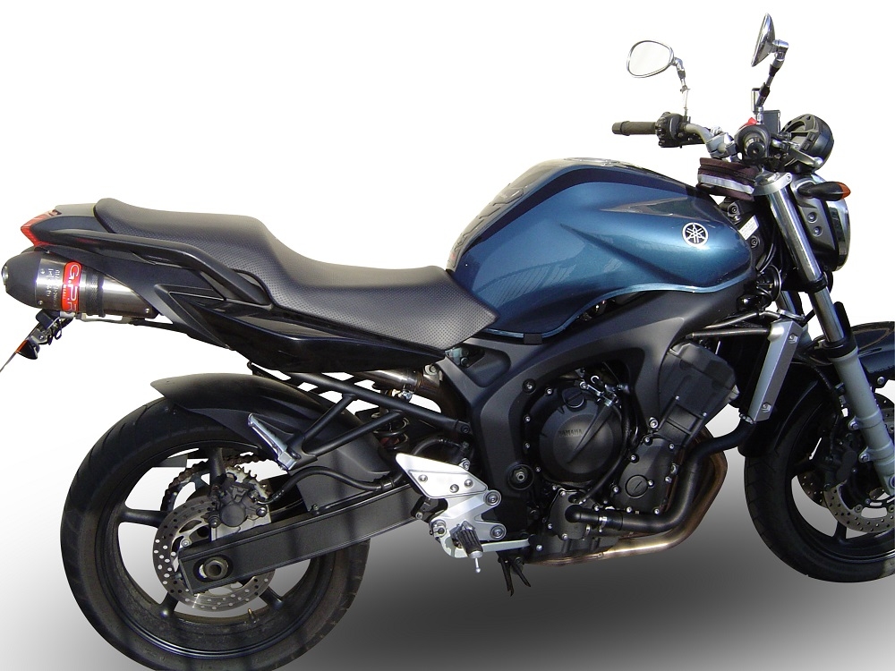 Exhaust compatible with Yamaha Fz6 600-Fazer S1-S2 2004-2013, Gpe Ann. titanium, Dual Homologated legal slip-on exhaust including removable db killers and link pipes 