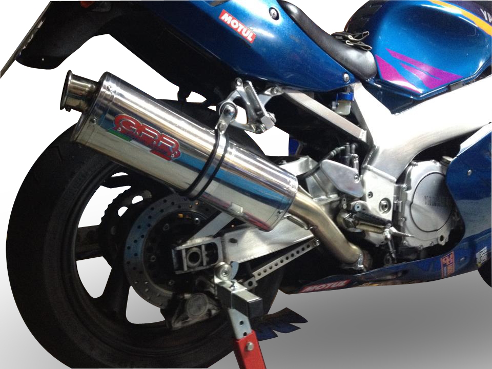 Exhaust compatible with Yamaha Yzf 750 1993-1998, Trioval, Homologated legal slip-on exhaust including removable db killer and link pipe 