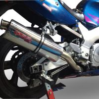 Exhaust compatible with Yamaha Yzf 750 1993-1998, Trioval, Homologated legal slip-on exhaust including removable db killer and link pipe 