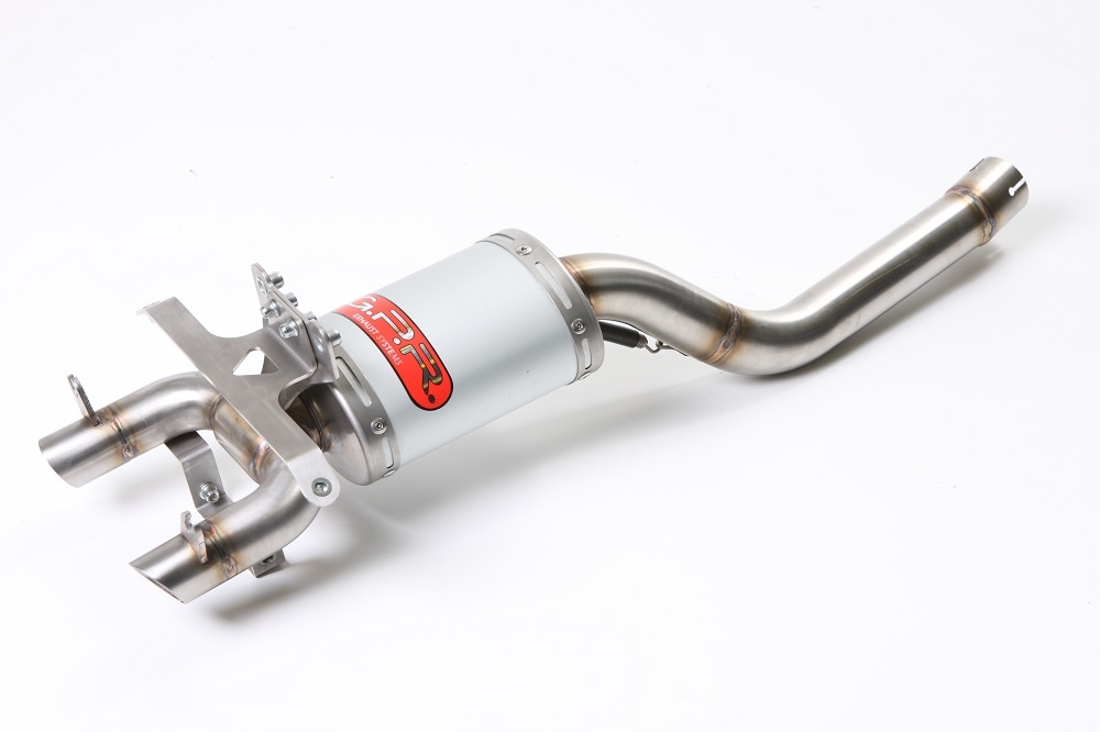 Exhaust compatible with Yamaha Fz6 600-Fazer S1-S2 2004-2013, Titanium Ghost, Homologated legal slip-on exhaust including removable db killer and link pipe 