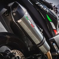 Exhaust compatible with Yamaha T-Max 560 2020-2021, GP Evo4 Poppy, Homologated legal full system exhaust, including removable db killer and catalyst 