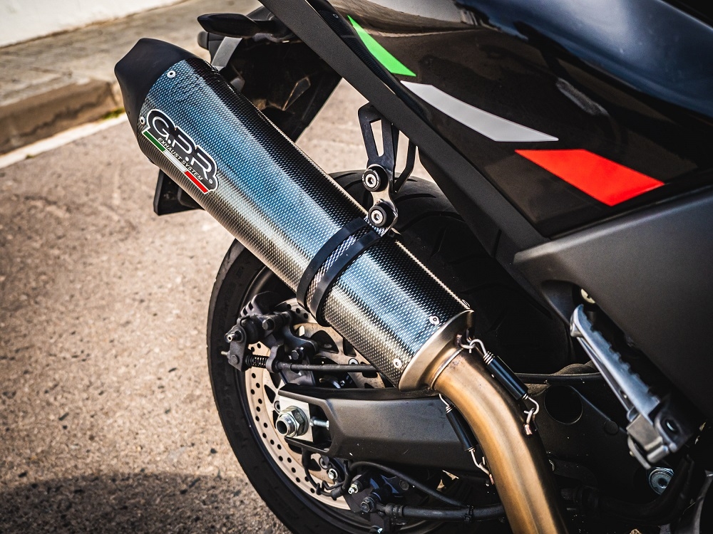 Exhaust compatible with Yamaha T-Max 560 2020-2021, GP Evo4 Poppy, Homologated legal full system exhaust, including removable db killer and catalyst 