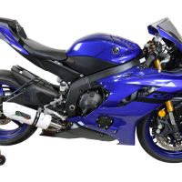 Exhaust compatible with Yamaha Yzf R6 2017-2025, Albus Evo4, Homologated legal slip-on exhaust including removable db killer and link pipe 